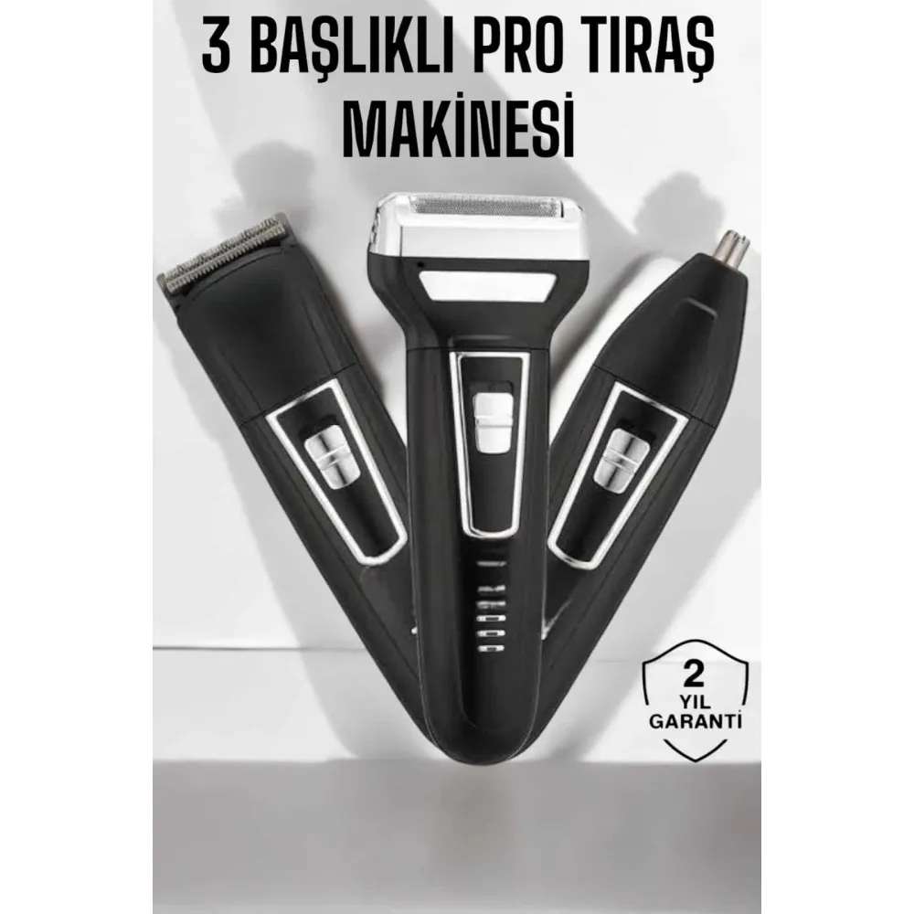 3 Başlıklı Profesyonel Tıraş Makinesi