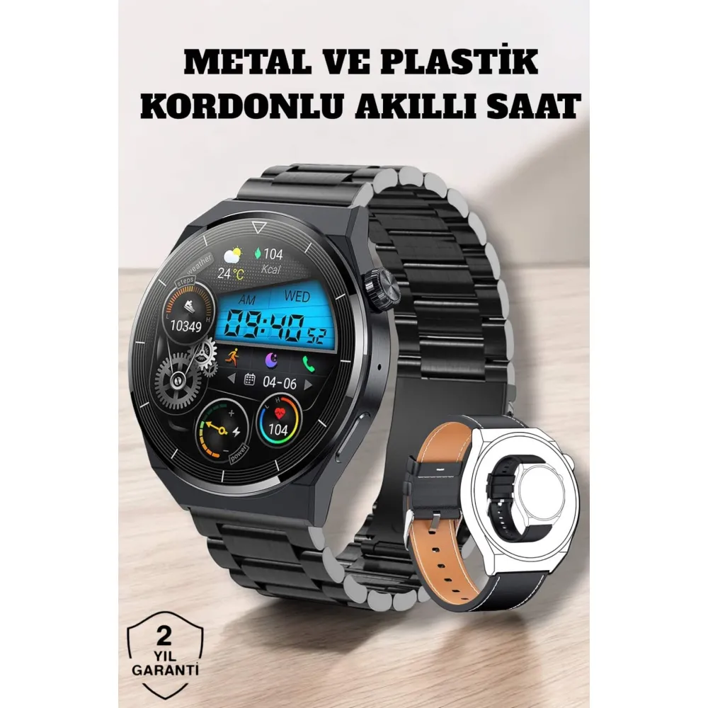 Akıllı Saat Sağlık Ve Fitness Takibi Bluetooth Bağlantılı Dokunmatik Ekran