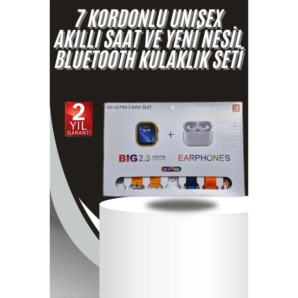 9 Ultra Akıllı Saat 49Mm 2Inç Ekran 7 Kordonlu Ve Bluetooth Kulaklık
