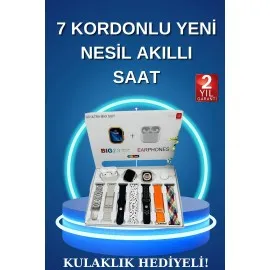 Akıllı Saat Bluetooth Kulaklık Adımsayar Sağlık Takibi Çağrı Cevaplama
