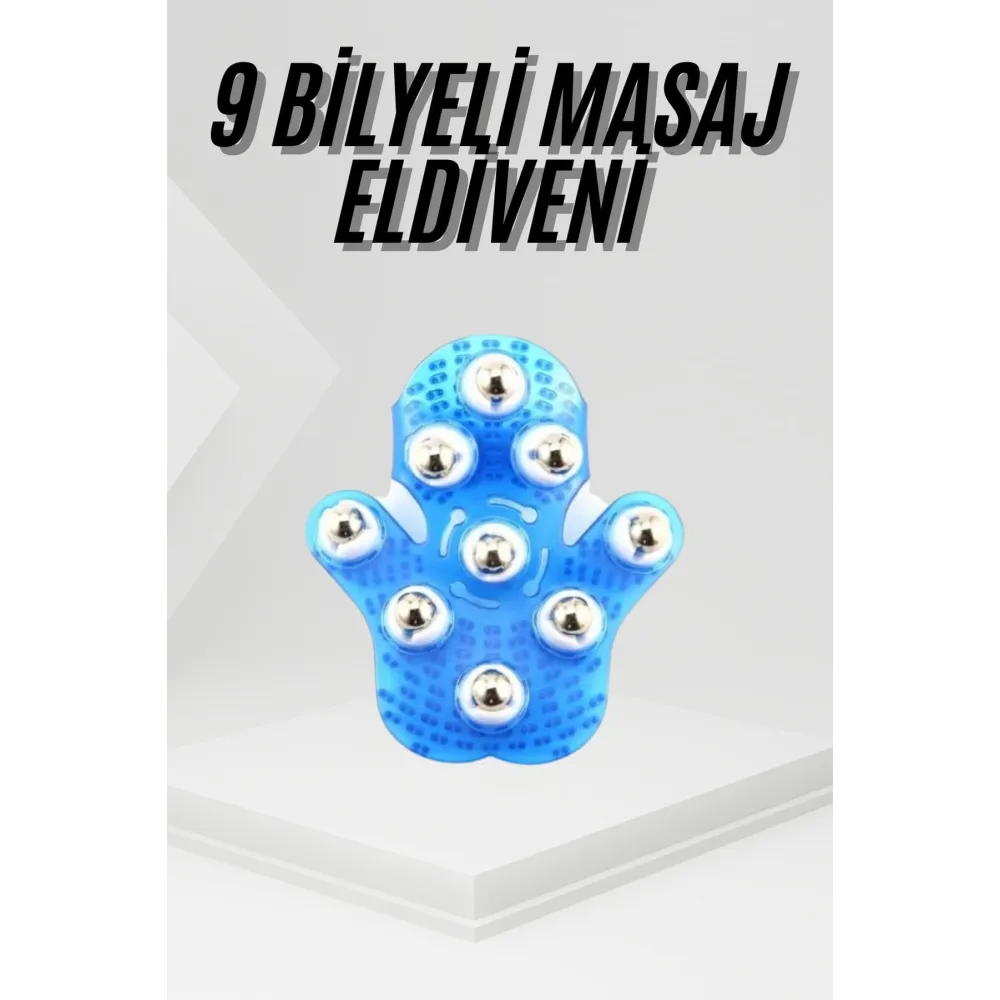9 Bilyeli Masaj Eldiveni Tüm Vücut Masajına Uygun Kafa Masaj Aleti