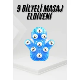 9 Bilyeli Masaj Eldiveni Tüm Vücut Masajına Uygun Kafa Masaj Aleti