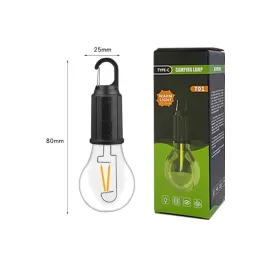 3 Farklı Mod LED'li Şarjlı Asma Kancalı Kamp Lambası Taşınabilir Ampul