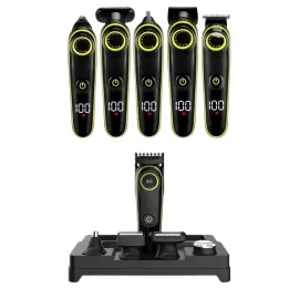 5 Başlıklı Şarjlı Tıraş Makinesi Led Ekran Saç Sakal Ense Tıraşına Uygun Bakım Seti