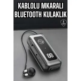 Kablolu Bluetooth Kulaklık Kulak İçi Stereo Mikrofonlu Dijital Göstergeli
