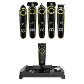 5 Başlıklı Şarjlı Tıraş Makinesi Led Ekran Saç Sakal Ense Tıraşına Uygun Bakım Seti