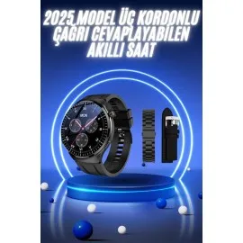 Akıllı Saat Yeni Nesil Üç Kordonlu Nabız Ölçer Çağrı Cevaplama