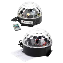 Küre Disko Topu Müzik Çalar Renkli Lazer Işıklı Bluetooth Disko Parti Işığı Kumandalı