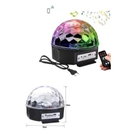 Led Işık Disko Topu Bluetooth Hoparlörlü Usb Müzik Çalar Kumandalı