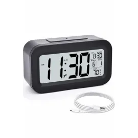 Dijital Masa Saati Takvim Çalar Saat Alarmlı Işıklı Led Ekran Pilli