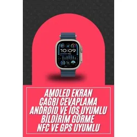 49Mm Akıllı Saat Amoled Ekranlı Kadın Erkek Kol Saati Plastik Kordon