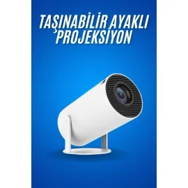 Sinema Projektörü Android Hdmi Usb Wifi Ses Çıkışlı Ayaklı Projeksiyon Taşınabilir