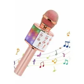 Karaoke Mikrofon Bluetooth Bağlantılı Aux Girişli Uzun Pil Ömrü Yüksek Ses Kaliteli