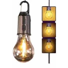 Şarjlı Dekoratif Kamp Lambası Askılı Ampul Led Işık Type-C Girişli