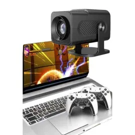 Çift Kollu Game Box Projeksiyon Cihazı Kumandalı Android Tv Dahili Hoparlör