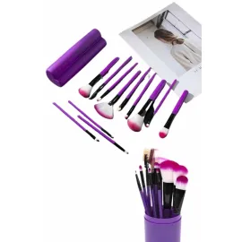 12 Parça Profesyonel Makyaj Fırçası Far Fırçası Allık Fırçası Yumuşak Kıllı