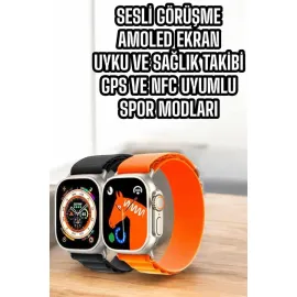 Akıllı Saat Uyku Ve Spor Takibi Yeni Nesil Bluetooth Bağlantılı Amoled Ekran