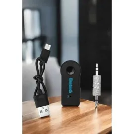 Kablosuz Bluetooth Aux Araç Kiti Siyah Hafıza Kartlı