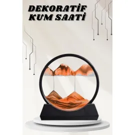 Dekoratif Kum Sulu Kum Saati Yuvarlak Şık Kum Tablosu Kum Saati Şeklinde Kum Tablo
