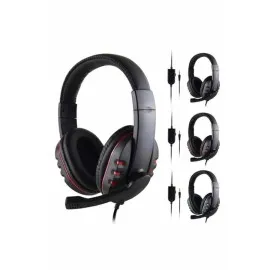 Oyuncu Kulaklığı Kulak Üstü Kablolu Stereo Mikrofonlu Yumuşak Kulak Yastığı