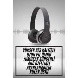 Kulak Üstü Bluetooth Kulaklık Yüksek Ses Kaliteli Ayarlanabilir