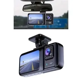 1080P Sürüş Kaydedici 2 İnç Araç Araba Ön İç Arka Dvr Ips Ekran