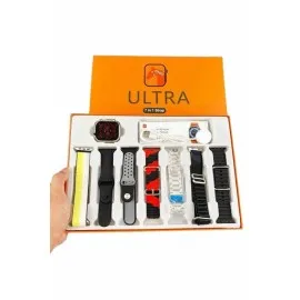 7 Kordonlu Akıllı Saat Plastik Kordon Hasır Kordon Çelik Kordon