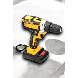 Çift Bataryalı Metal Dişli Darbeli Şarjlı Matkap Seti 24W Güç ve 24 Parça Aksesuar