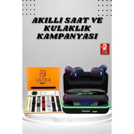 Yeni Nesil Akıllı Saat Ve Bluetooth Kulaklık Kampanyası Android Ve İos Uyumlu Uyku Ve Sağlık Takibi