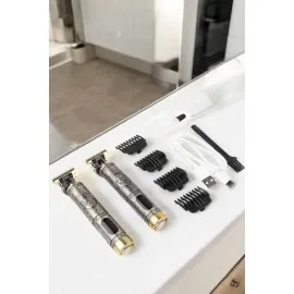 Tıraş Makinesi Şarjlı Profesyonel Saç Kesme Makinesi Gold Çizik Tıraş