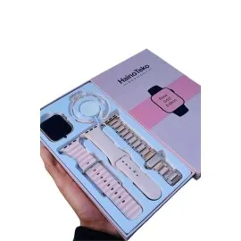 Akıllı Saat 3 Kordonlu Ve Aksesuarlı Bayanlar Için Şık Rose Renk