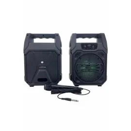 Karaoke Mikrofonlu Fm Radyolu Bluetooth Hoparlör Yüksek Ses Kaliteli