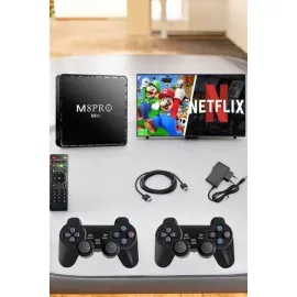 TV Box Çift Oyun Kollu 10000 Oyunlu Atari