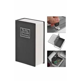 Kitap Görünümlü Gizli Kasa Büyük Boy Anahtarlı Kilitli Para Kasası