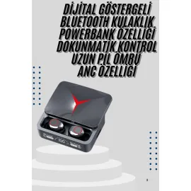 Kablosuz Bluetooth Kulaklık Powerbank Özellikli Göstergeli Hd Mikrofon