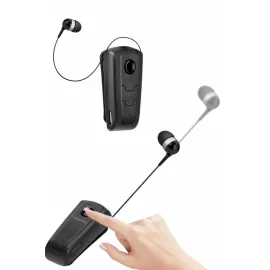 Makaralı Bluetooth Kulakiçi Yaka Kulaklığı Kablosuz Kulaklık