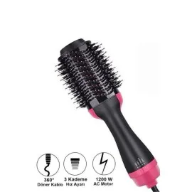 Saç Şekillendirici Ve Saç Düzleştirici Fön Tarağı Tarak Fırça 1200W Saç Kurutma