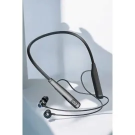 Dijital Göstergeli Kulak İçi Kablosuz Bluetooth Kulaklık Boyun Bantlı