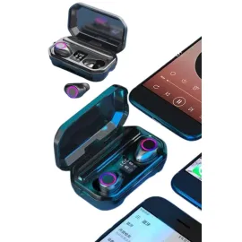 Yeni Nesil Bluetooth Kulaklık Uzun Pil Ömrü El Fenerli Dijital Şarj Göstergeli