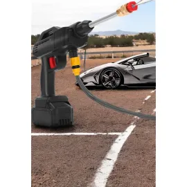 Şarjlı Oto Yıkama Tabancası Su Basınçlı Hazneli Bataryalı