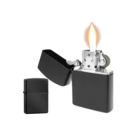 Çakmak Parlak Siyah Zippo Benzinli Çakmak Cep Boy Doldurulabilir