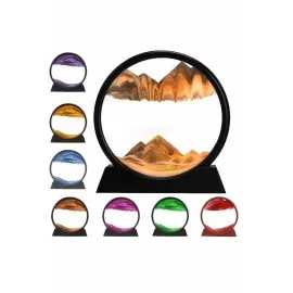 7 Inç Mavi Orta Boy Dekoratif Yuvarlak Şık Kum Tablosu Modern Dekoratif Süs