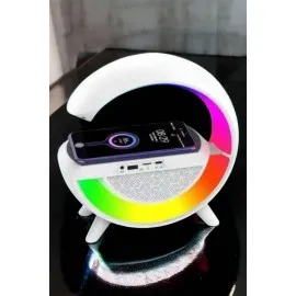 Bluetooth Hoparlör Dijital Göstergeli Wireless Şarj RGB Işıklı