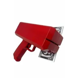 Kırmızı Parti Oyuncağı Para Saçma Fırlatma Tabancası Makinesi Super Money