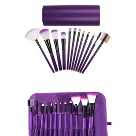 12 Parça Makyaj Fırçası Yumuşak Kıllı Profesyonel Fırça Seti Yüksek Kaliteli Pürüzsüz