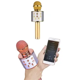 Bluetooth Hoparlör USB AUX SD Kart Kaoroke Mikrofon Uzun Pil Ömrü