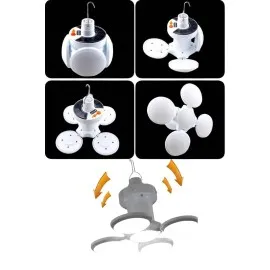 Katlanabilir Askılı Kamp Lambası 5 Kanatlı Pratik Güneş Enerjili