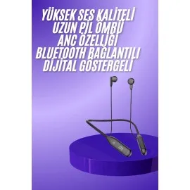 Boyun Bantlı Kablolu Yüksek Ses Kaliteli Bluetooth Kulaklık Uzun Pil Ömrü 100 saat sarj