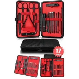 17 Parça El Ayak Bakım Seti Tırnak Temizleme Manikür Pedikür Cımbız Törpü Tırnak Makası