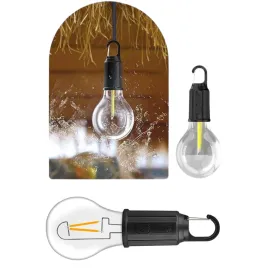 Taşınabilir Şarjlı Led Ampul Askılı Lamba Kamp Bahçe Lambası